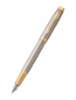 صورة قلم حبر فاخر اطار ذهبي و  رمادي (باركر) Parker Pen Warm Silver GT 1931685M 