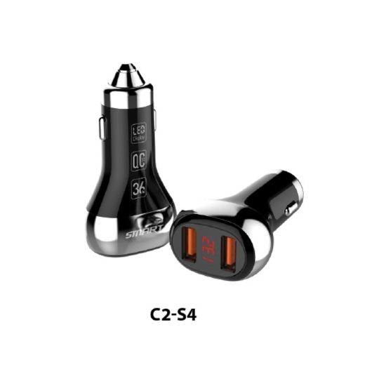صورة شاحن سيارة فتحتين مع توصيلة تلفون جلكسي C2 S4 SMART TECH