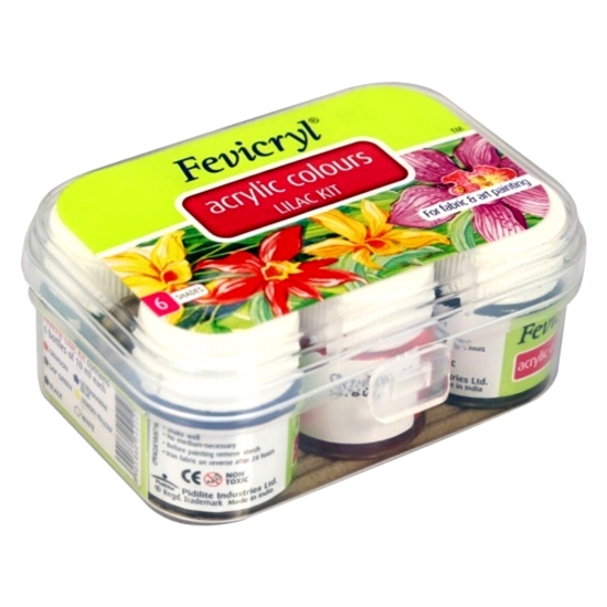صورة طقم 6 الوان فبركة قماش × 10مل Fevicyl LILAC KIT