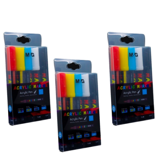 صورة طقم 5 الوان اقلام رسم اكريليك APL976D8-M&G