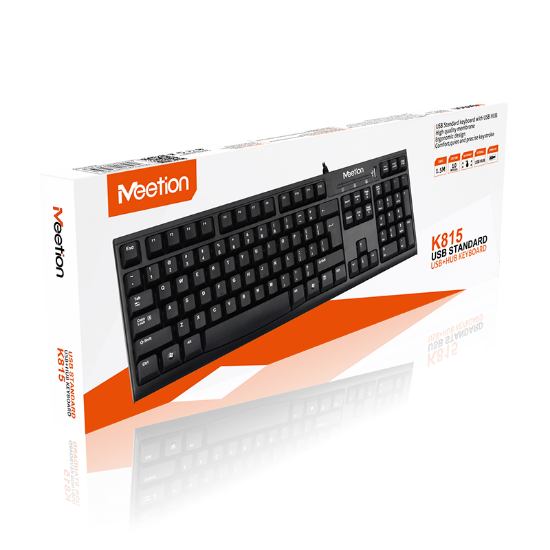 صورة كيبورد  ميشن  عربي وانجليزي مدخل ممتاز  MEETION -USB - K815