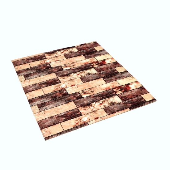 صورة بلاط اسفنجي 5ملي لاصق70×77 شكل قطع مستطيلة خشبي PD-MS07