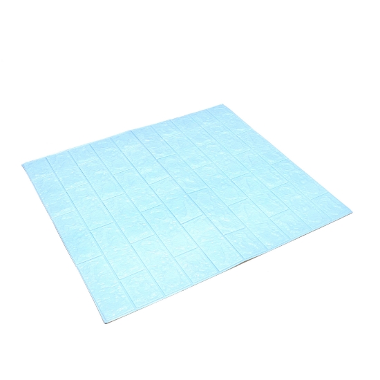 صورة بلاط اسفنجي 5ملي لاصق70×77سماوي شكل جدار بلك PD-C11