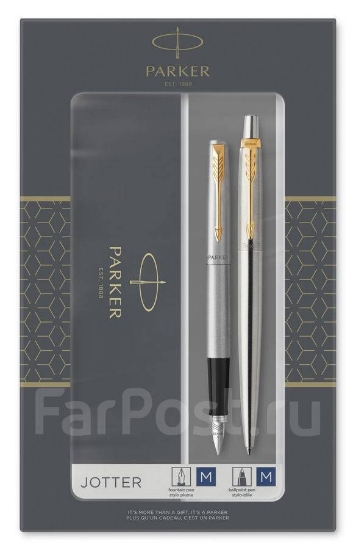 صورة طقم اقلام  حبر +جاف  اطار فضي و ذهبي باركر(2093257)  PARKER