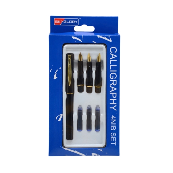 صورة طقم اقلام حبر سكاي جلوري للخط العربي 4 سنن  SKYGLORY 