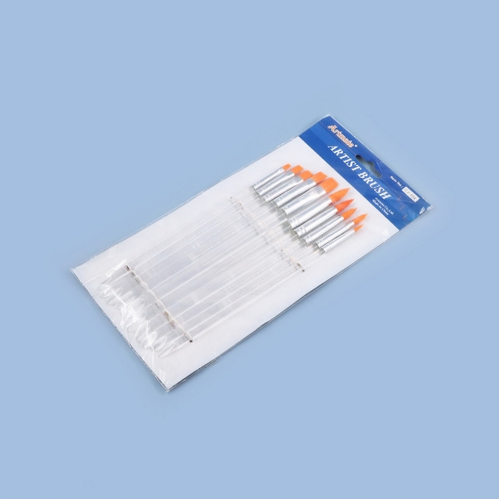 صورة طقم 10 فرش رسم مدبب و مسطح مقبض زجاجي CY104-Artmate