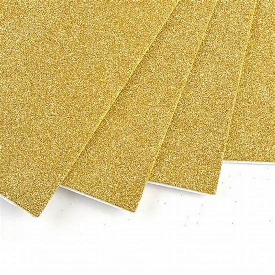 صورة ورق فوم اسفنجي لاصق لماع 2 ملم ذهبي 50×70 الذكي