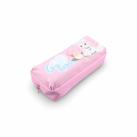 صورة مقالم قماش بناتي جيبين وردة بارز  في باكت AAC024-7-2-NO-6843