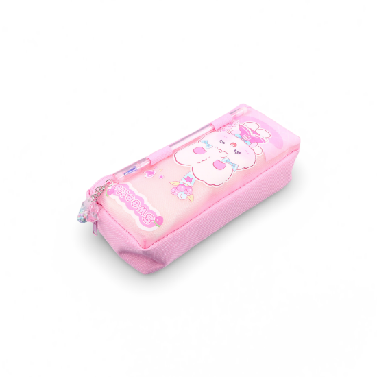 صورة مقالم قماش بناتي جيبين مع قلم ماسح وميدالية في باكت AAC024-7-9-NO-6844