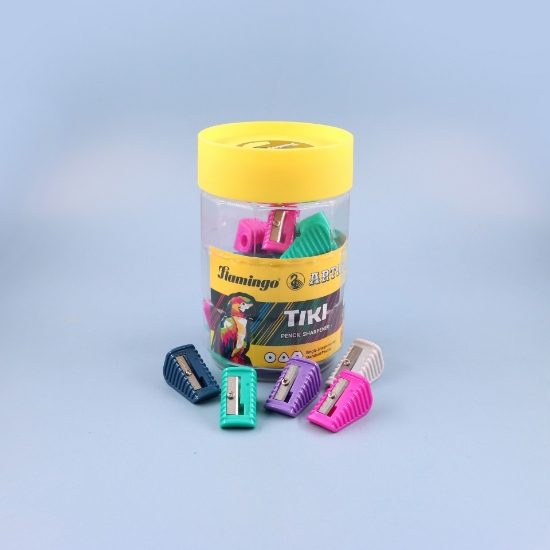 صورة برايات بلاستيك فتحة واحدة فلمنجو ملون12020