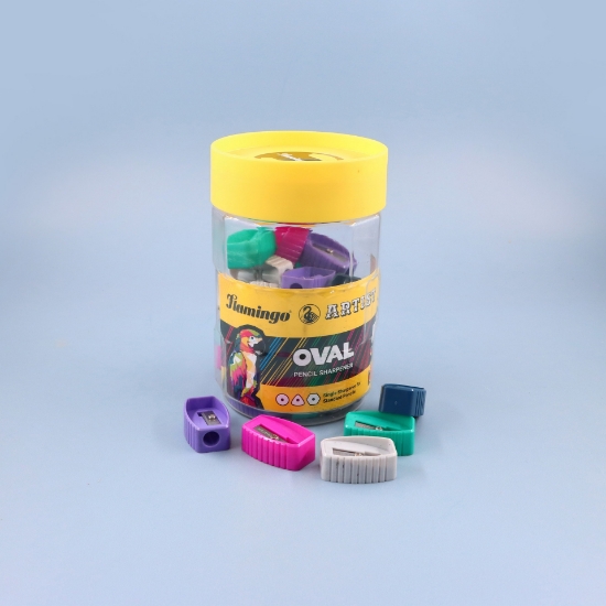 صورة برايات بلاستيك بيضاوي فتحة واحدة فلمنجو ملون 9088