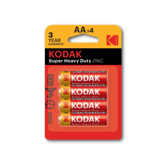 صورة طقم بطاريات اصبع كوداك احمر KODAK SUPER R6-AA-4-CAT30951044 الطقم =4ح
