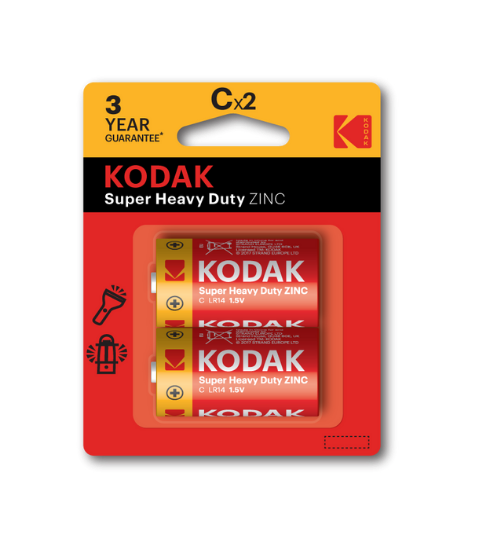 صورة طقم بطاريات كوداك وسط احمر KODAK SUPER LR14-C-2-CAT30951051 الطقم =2ح