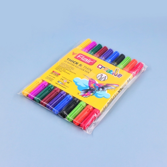 صورة الوان سائل طويل جهتين 10لون غلاف بلاستيك فلاير FA8014