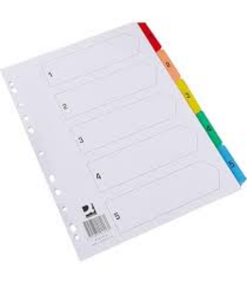 صورة فواصل ملفات ورقي5 قطع  ملون A5 74198469