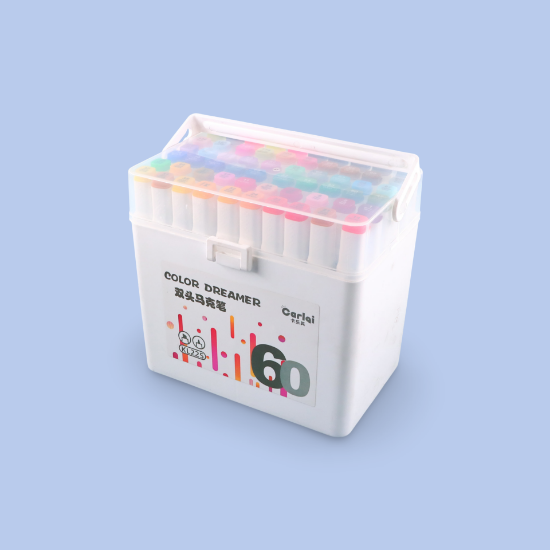 صورة اقلام رسم وتلوين اسكيتش جهتين مقصوص ومدبب 60لون AAC023-9-196-KL225-60