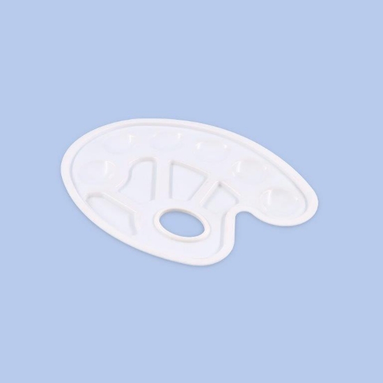 صورة صحون تلوين ابيض صغير شكل بيضاوي ARTMATE_TSP-2