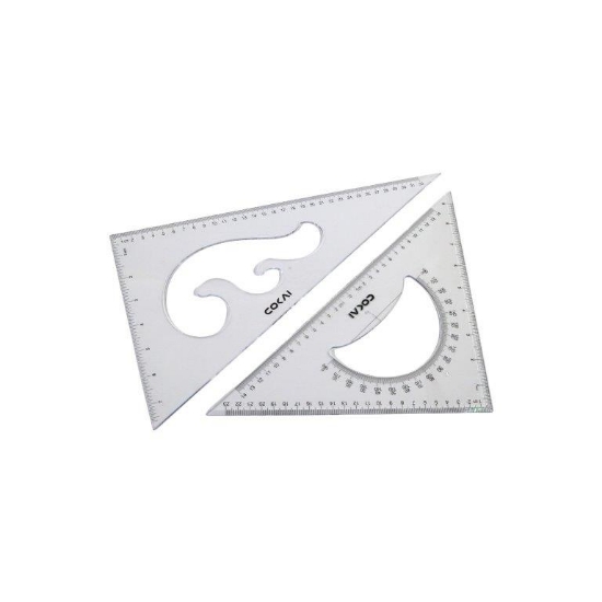 صورة طقم مثلثات مهندسين 45° & 60° مقاس 35cm