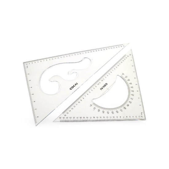 صورة طقم مثلثات مهندسين 45° & 60° مقاس 40cm