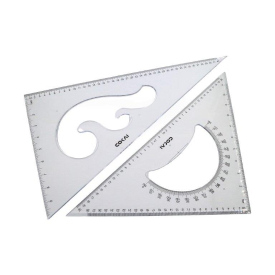 صورة طقم مثلثات مهندسين 45° & 60° مقاس 45cm