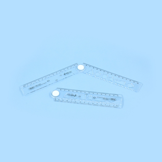 Picture of مساطر زجاجي عطفة 30سم اشكال هندسية مدرج  AAC025-1-56-TY-2022