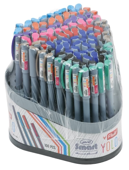 صورة معرض اقلام جاف فلاير الذكي 100قلم ملون YOLO 