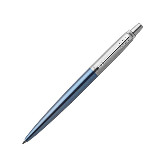 صورة قلم جاف ازرق فضي اطار سماوي في كرت تعليق(باركر)/ 1953245  parker