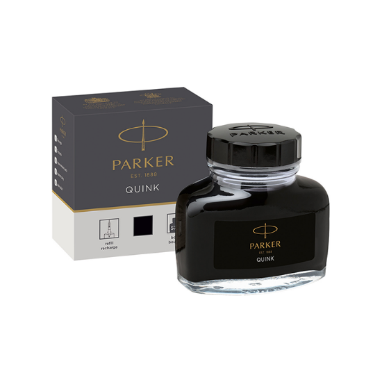 صورة حبر تعبئة أسود للأفلام الحبر 75 ملي (باركر)  Parker Quink Ink Bottle, Black, 57 ml (1950375)