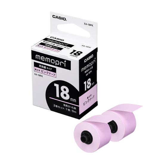 صورة ليبل طابعة لابيمو كاسيو وكالة XA-18PK 1 BLACK ON PINK