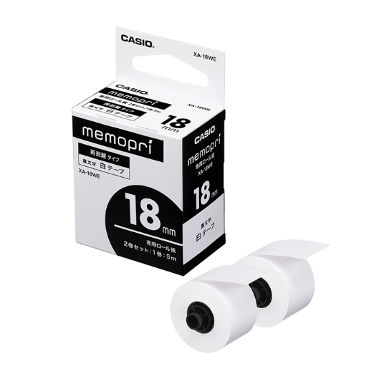 صورة ليبل طابعة لابيمو كاسيو وكالة XA-18WE 1 BLACK ON WHITE