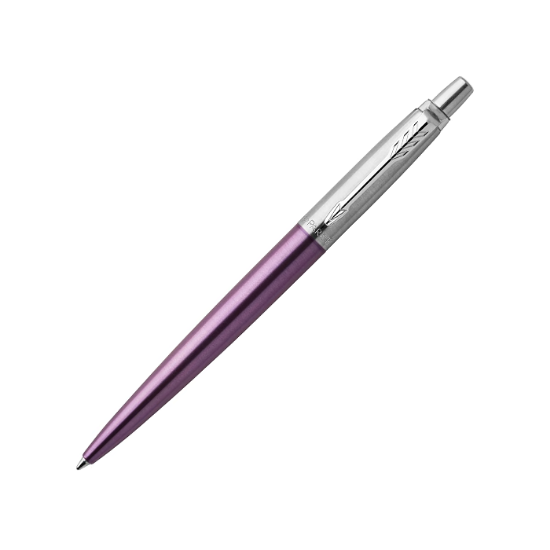 صورة قلم جاف فاخر اطار  فضي و بنفسجي في كرت تعليق (باركر)/ 1953244  parker
