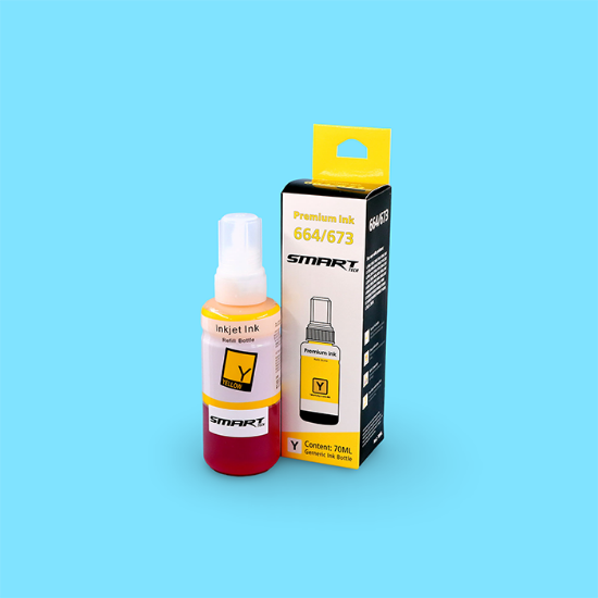 Picture of علبة حبر تعبئة ابسون اصفر باكت INK 664/673 70ML YT6644-Y SMART