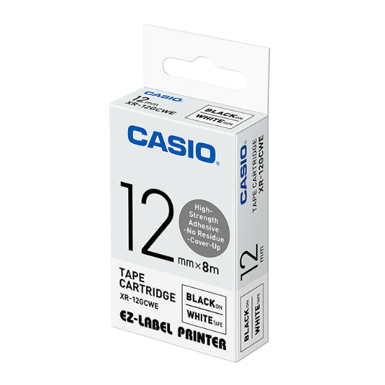 صورة ليبل طابعة كاسيو وكالة XR-12GCWE BLACK INK WHITE 12mm