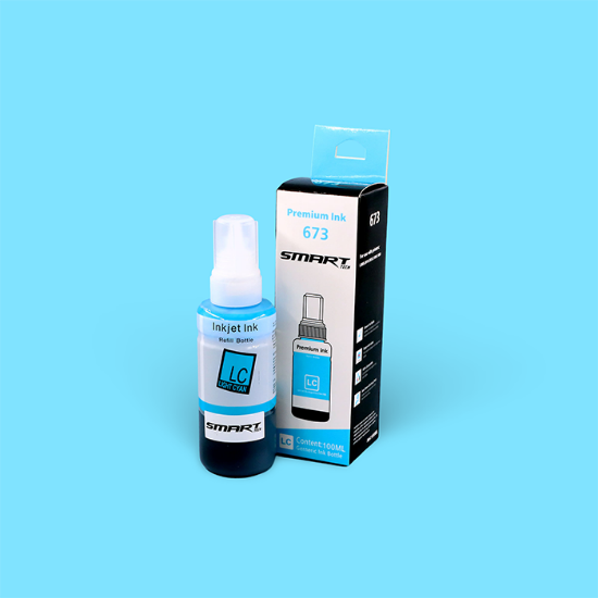 Picture of علبة حبر تعبئة ابسون ازرق فاتح باكت  INK 673 100ML LC SMART