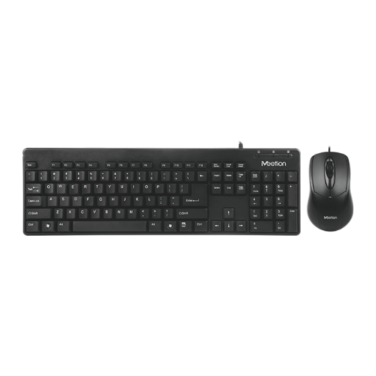 صورة طقم كيبورد عربي وانجليزي مع الماوس مدخل ممتاز   MEETION USB-keyboard and MOUSE AT100